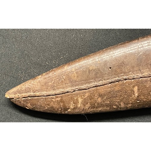 4156 - WW2 British Kukri Knife with single edged 300mm long blade. No makers marks. Wooden grip with brass ... 