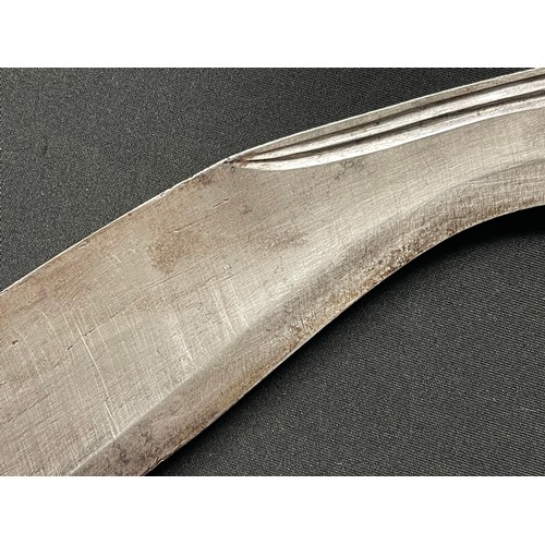 4157 - WW2 British Kukri Knife with single edged 315mm long blade. Edge of blade numbered 