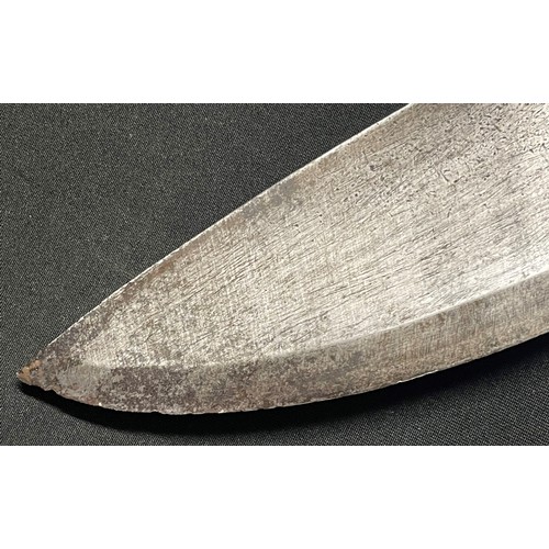 4157 - WW2 British Kukri Knife with single edged 315mm long blade. Edge of blade numbered 