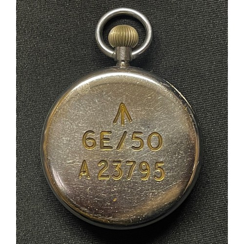 4165 - WW2 British RAF Navigators pocket watch by Jaeger Le Coultre. Reverse marked with WD Broad Arrow alo... 