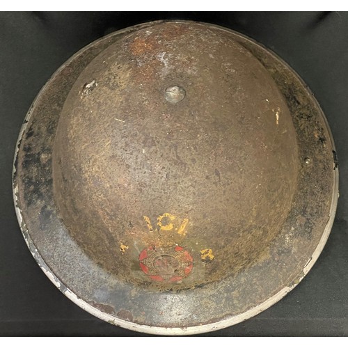 4175 - WW2 British ICI Fire Brigade Auxiliary Fire Service helmet. Hand painted 