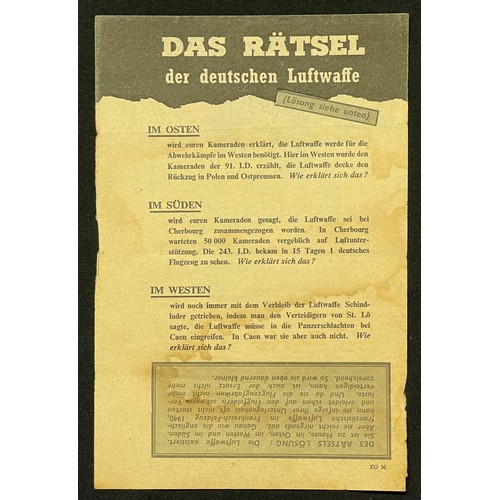 4177 - WW2 British Propaganda Leaflet dropped on German lines in 1944 