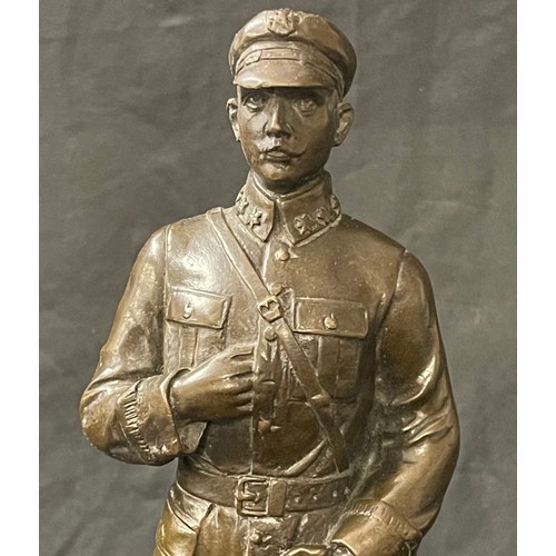 4180 - Bronze figure of an Officer of the Polish Legion. Signed by 