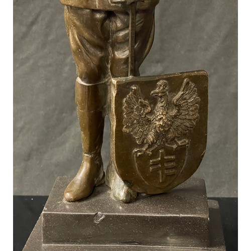 4180 - Bronze figure of an Officer of the Polish Legion. Signed by 