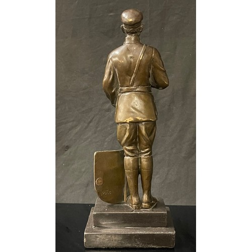 4180 - Bronze figure of an Officer of the Polish Legion. Signed by 