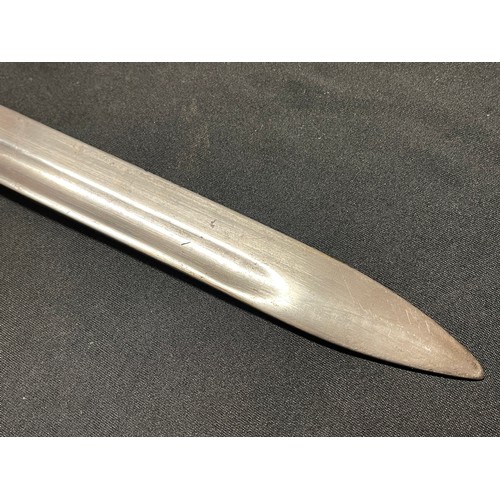 4182 - WW2 Chinese Mauser Bayonet with single edged fullered blade 248mm in length. Crossguard marked 