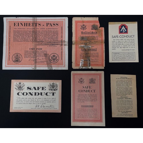 4191 - WW2 British/US Psycological Warfare Surrender Leaflets dropped on German Line in 1944. Six examples.... 