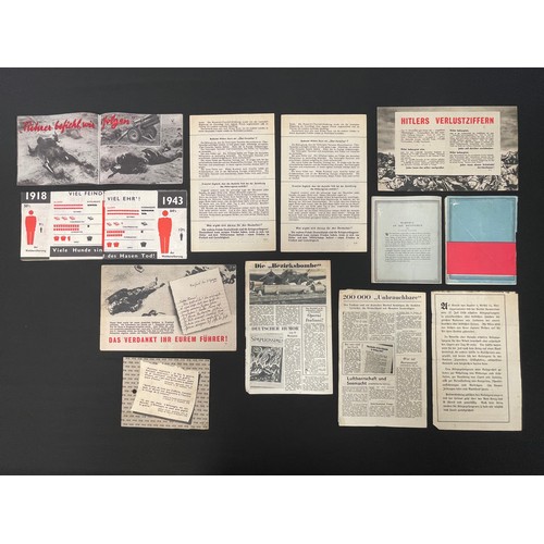 4193 - WW2 British Propaganda Psycological Warfare Leaflets and booklets dropped on German Troops and the c... 