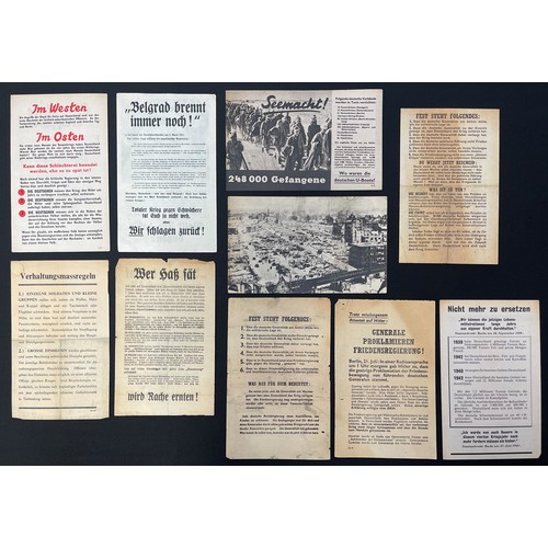 4195 - WW2 British Propaganda Psycological Warfare Leaflets dropped on German Troops in 1944. Several refer... 