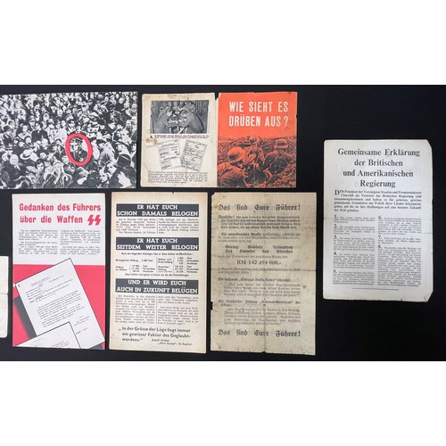 4196 - WW2 British Propaganda Psycological Warfare Leaflets dropped on German Troops and Civilians in 1944.... 