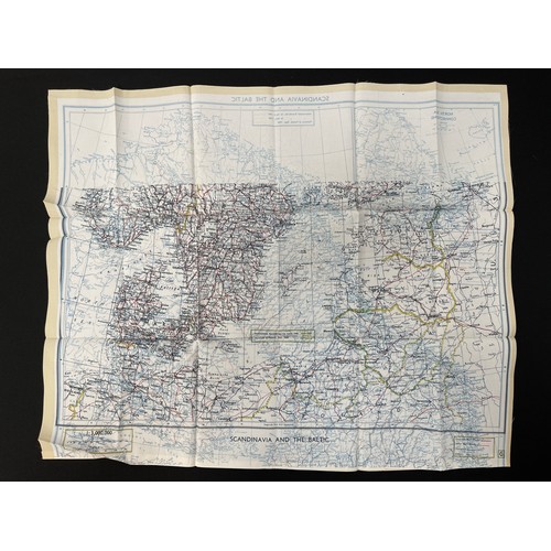 4202 - WW2 British RAF Escape and Evasion Silk Map F/G Scandinavia & The Baltic.