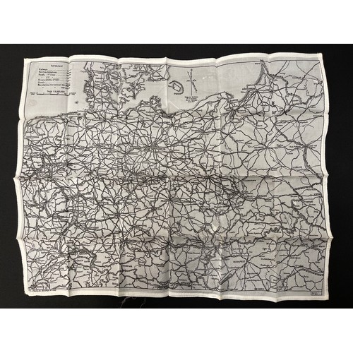 4205 - WW2 British RAF Silk Escape and Evasion Map of Germany, single sided, ref 9U.