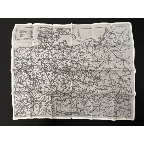 4206 - WW2 British RAF Silk Escape and Evasion Map of Germany, single sided, ref 9U.