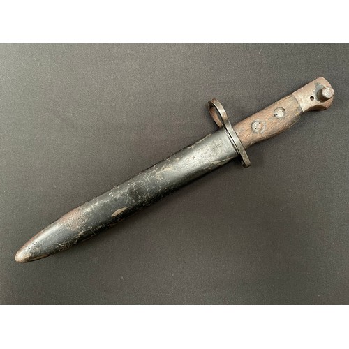 4208 - WW2 British No.5 Jungle Carbine Bayonet with fullered Bowie style blade 203mm in length. Maker marke... 