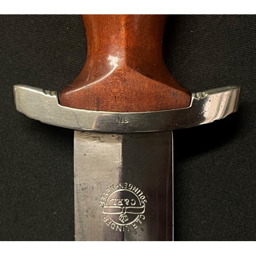 4218 - WW2 Third Reich 1933 Pattern SA dagger with 220mm long double edged blade with 