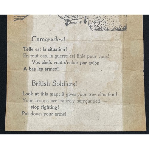 4222 - WW2 Third Reich Dunkirk Air Dropped Propaganda Surrender Leaflet. Single sided. Size 20mm x 134mm. E... 