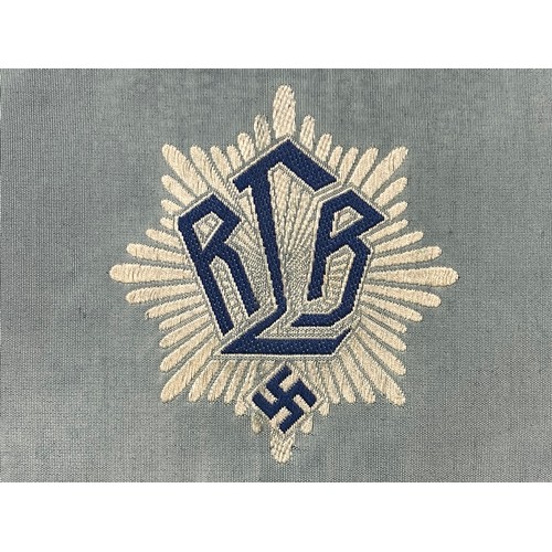 4232 - WW2 Third Reich RLB Reich Luftschutz Bund early pattern leaders armband. Rayon band with machine wov... 