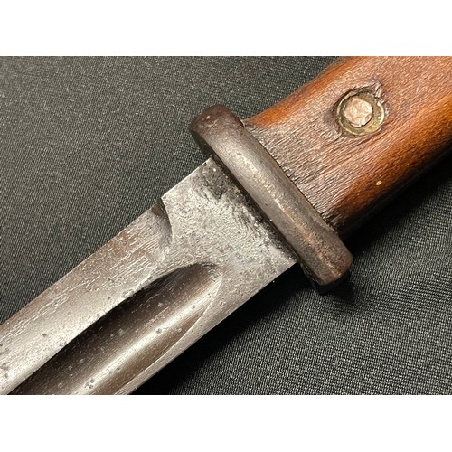 4240 - WW2 Third Reich K98 Bayonet with single edged fullered blade 250mm in length. Maker marked and dated... 