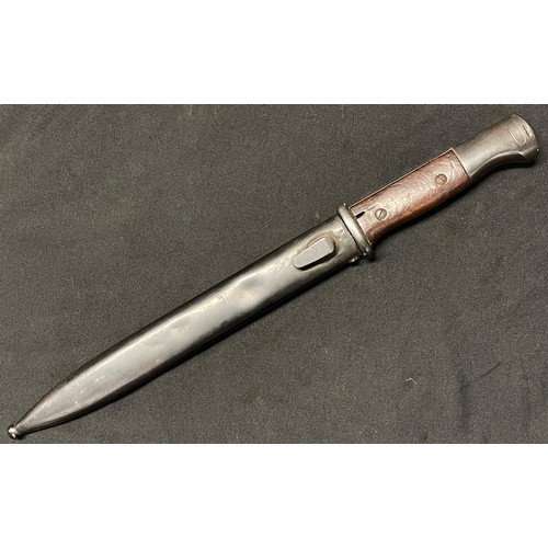 4242 - WW2 Third Reich K98 Bayonet with single edged fullered blade 250mm in length. Maker marked 