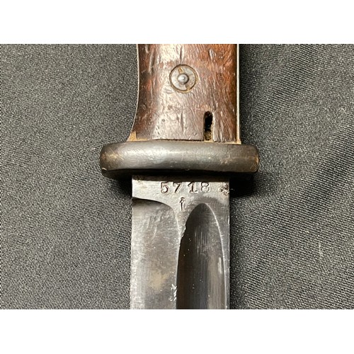 4242 - WW2 Third Reich K98 Bayonet with single edged fullered blade 250mm in length. Maker marked 