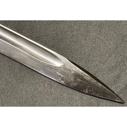 4242 - WW2 Third Reich K98 Bayonet with single edged fullered blade 250mm in length. Maker marked 