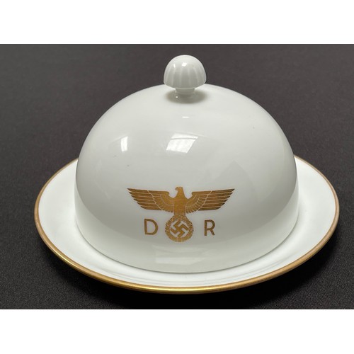 4248 - WW2 Third Reich Hermann Göring Nymphenburg Porcelain Domed Lidded Butter Dish From His Personal Deut... 