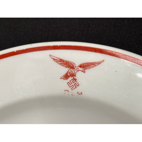 4253 - WW2 Third Reich Reichsluftfahrtministerium RLM Side Dishes x 3. 19cm in diameter. All maker marked 