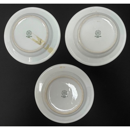 4253 - WW2 Third Reich Reichsluftfahrtministerium RLM Side Dishes x 3. 19cm in diameter. All maker marked 