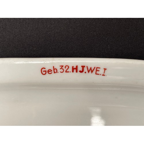 4257 - WW2 Third Reich Hitler Youth Gebeit 32 marked serving plates x 2. Size 25.5cm x 17cm. Both maker mar... 