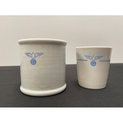 4258 - WW2 Third Reich Norwegian made German  Hospital China. Four mugs and one beaker. One marked 