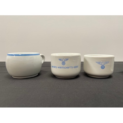 4258 - WW2 Third Reich Norwegian made German  Hospital China. Four mugs and one beaker. One marked 