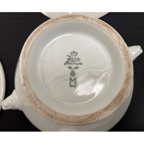 4262 - WW2 Third Reich Kriegsmarine Tableware Collection comprising of 13 items: bowls, Soup Tureen, mug, c... 