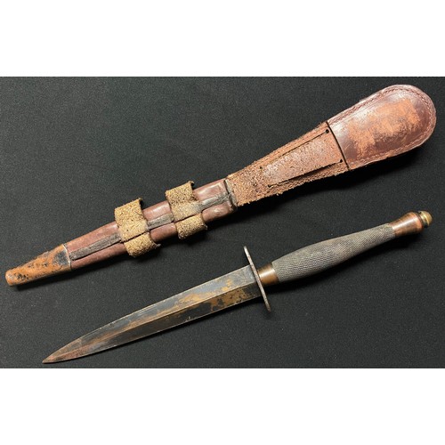 4269 - Reproduction Fairbairn Sykes 2nd Pattern Fighting Knife with double edged blade 176mm in length. Bla... 