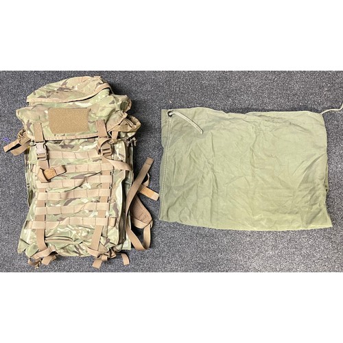 4270 - Various US & British Army Field Gear: US Belt rig and Yoke with water bottle, US Bag Flyers Helmet N... 