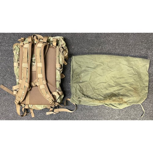 4270 - Various US & British Army Field Gear: US Belt rig and Yoke with water bottle, US Bag Flyers Helmet N... 