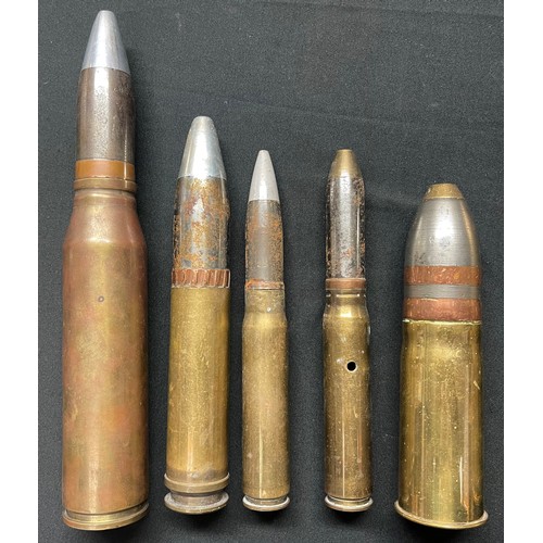 4272 - A Collection Of Brass Shell Cases all INERT & FFE to include: WW1 German Navy Pom Pom round dated 19... 