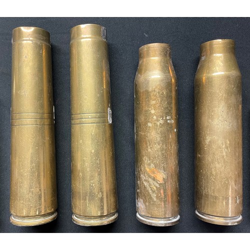 4272 - A Collection Of Brass Shell Cases all INERT & FFE to include: WW1 German Navy Pom Pom round dated 19... 