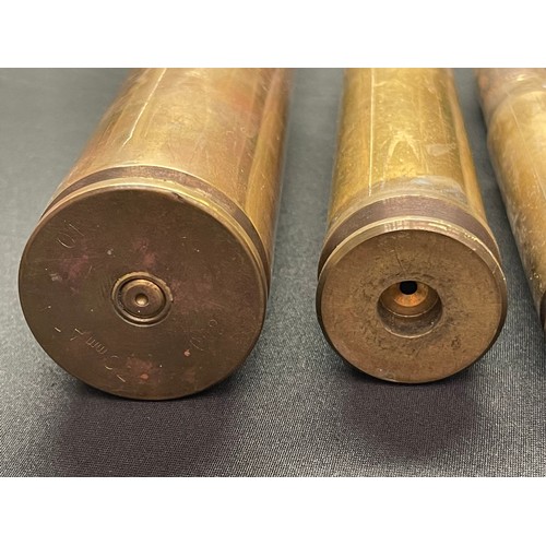 4272 - A Collection Of Brass Shell Cases all INERT & FFE to include: WW1 German Navy Pom Pom round dated 19... 