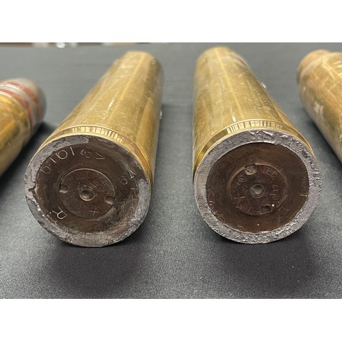 4272 - A Collection Of Brass Shell Cases all INERT & FFE to include: WW1 German Navy Pom Pom round dated 19... 