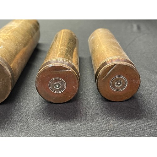 4272 - A Collection Of Brass Shell Cases all INERT & FFE to include: WW1 German Navy Pom Pom round dated 19... 