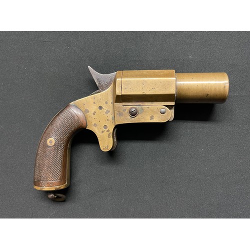 4307 - Deactivated WW1 French Ruggieri Flare Pistol. Serial no 3352. Barrel length 100mm. Overall length 20... 