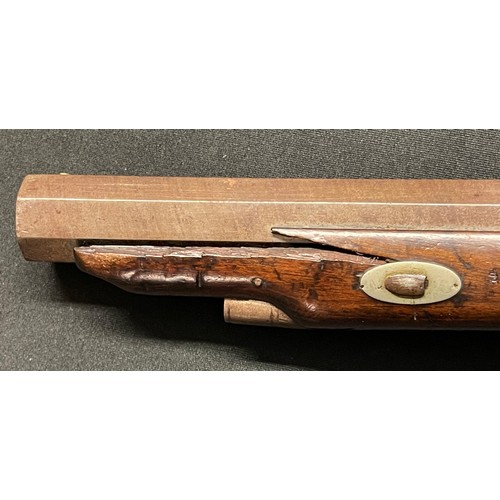 4312 - Percussion Cap Pistol by Gibbs with 180mm long Octagonal barrel. Bore Approx. 16mm. Barrel top marke... 