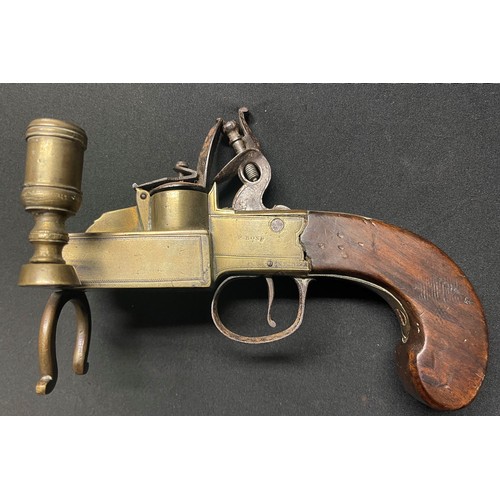 4314 - GRIII Flintlock Tinder Lighter with brass body signed 