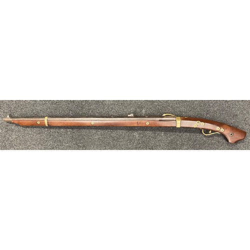 4335 - Japanese Samurai Matchlock Musket with decorated octagonal barrel 767mm in length. Bore approx. 12mm... 