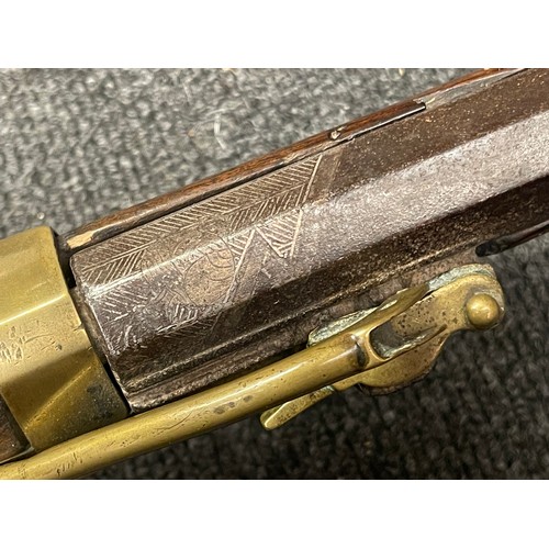 4335 - Japanese Samurai Matchlock Musket with decorated octagonal barrel 767mm in length. Bore approx. 12mm... 