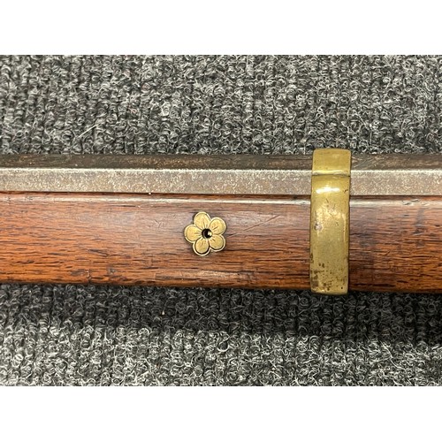 4335 - Japanese Samurai Matchlock Musket with decorated octagonal barrel 767mm in length. Bore approx. 12mm... 