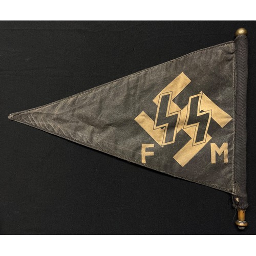 4352 - Reproduction SS-FM Car Pennant. Screen Printed example dating from the 1970's made by Delta Internat... 