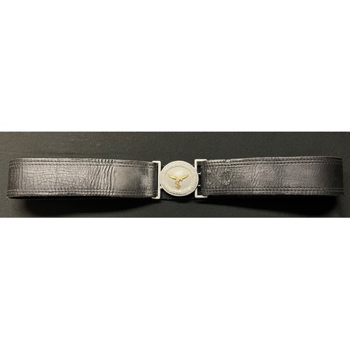 4361 - Reproduction Luftwaffe Officers Belt and Buckle. Alloy two part construction buckle, marked 