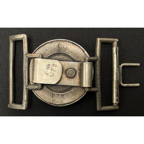 4361 - Reproduction Luftwaffe Officers Belt and Buckle. Alloy two part construction buckle, marked 