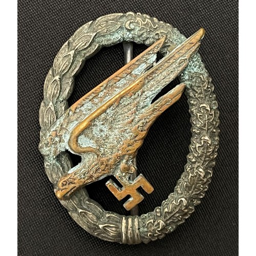 4367 - Reproduction Luftwaffe Fallschirmjager badge and clasp,  Luftwaffe Flak badge, Luftwaffe Panzer Assa... 